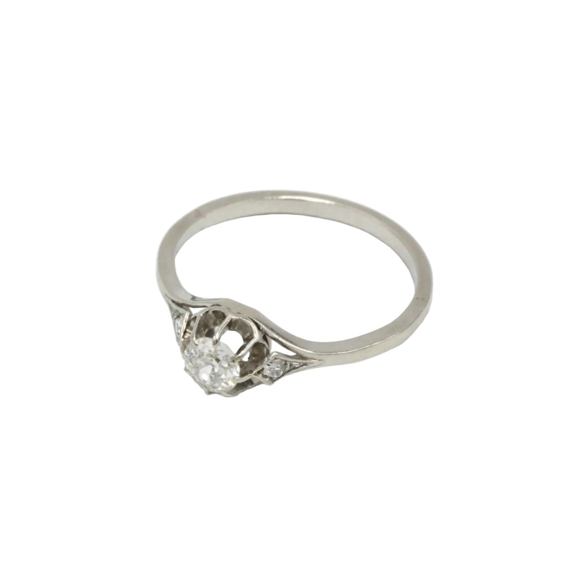 Bague Solitaire en platine et diamants - Castafiore