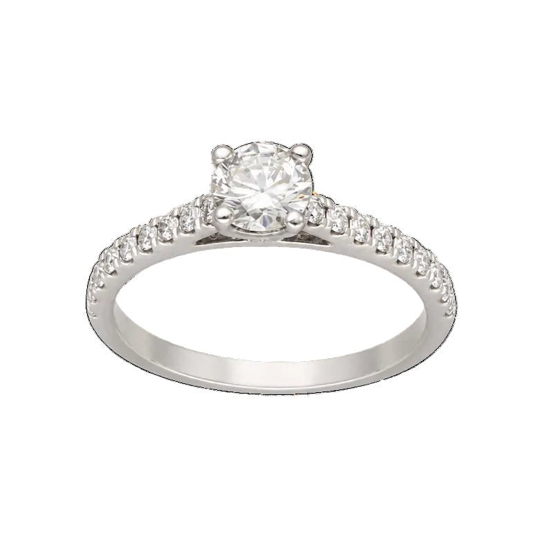 Bague Solitaire en platine et diamants - Castafiore