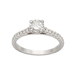 Bague Solitaire en platine et diamants - Castafiore