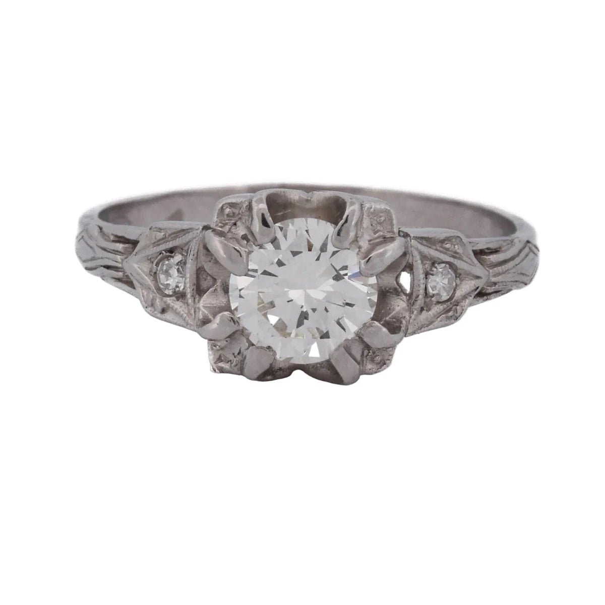 Bague Solitaire en platine et diamants - Castafiore