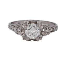 Bague Solitaire en platine et diamants - Castafiore