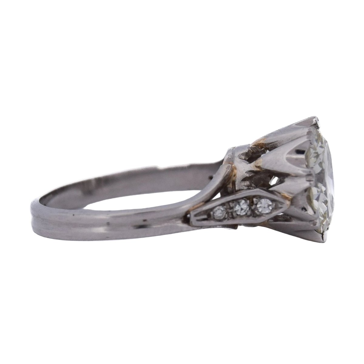 Bague Solitaire en platine et diamants - Castafiore