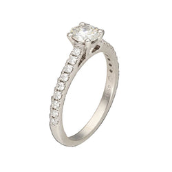 Bague Solitaire en platine et diamants - Castafiore