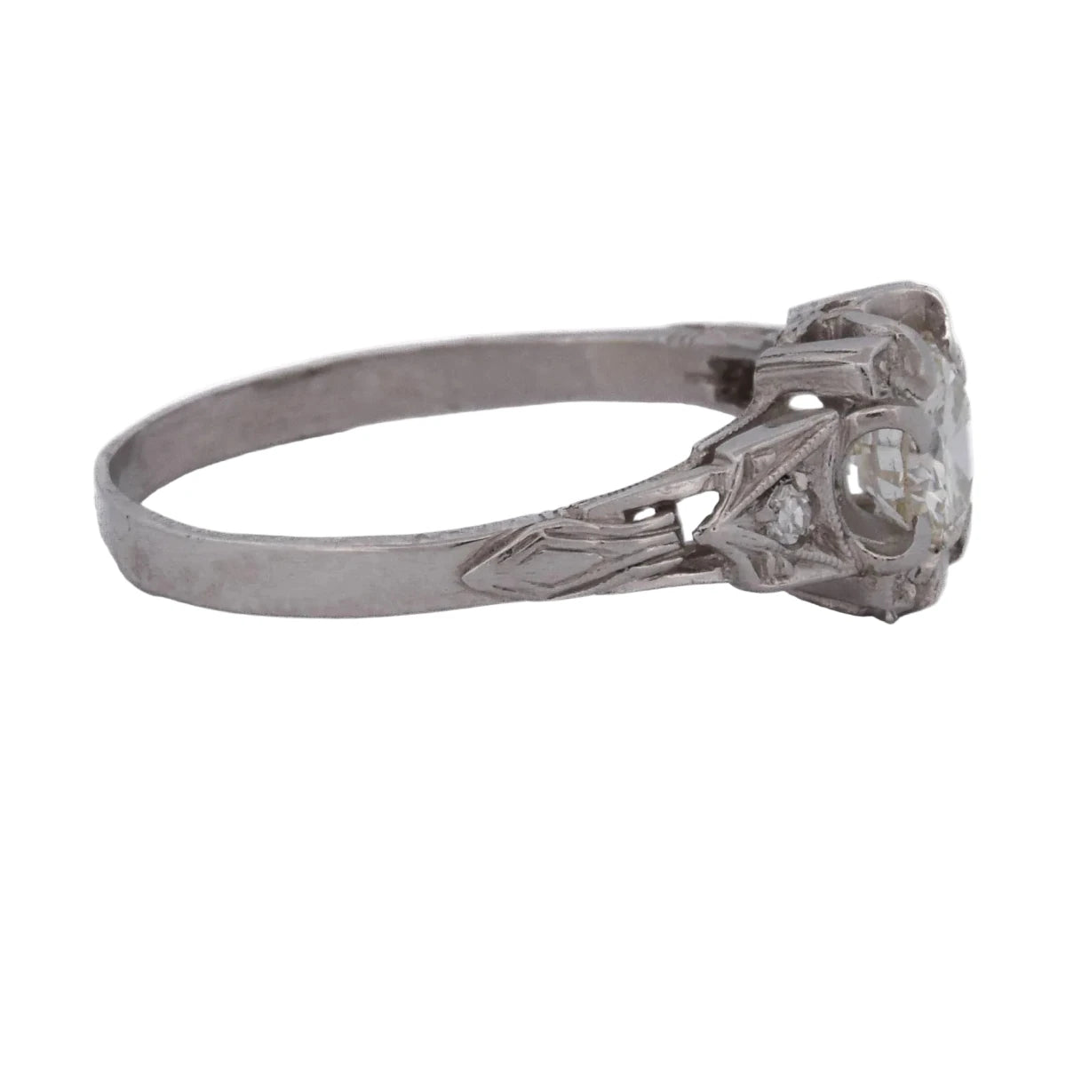 Bague Solitaire en platine et diamants - Castafiore