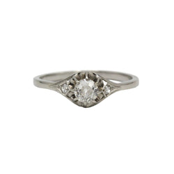 Bague Solitaire en platine et diamants - Castafiore