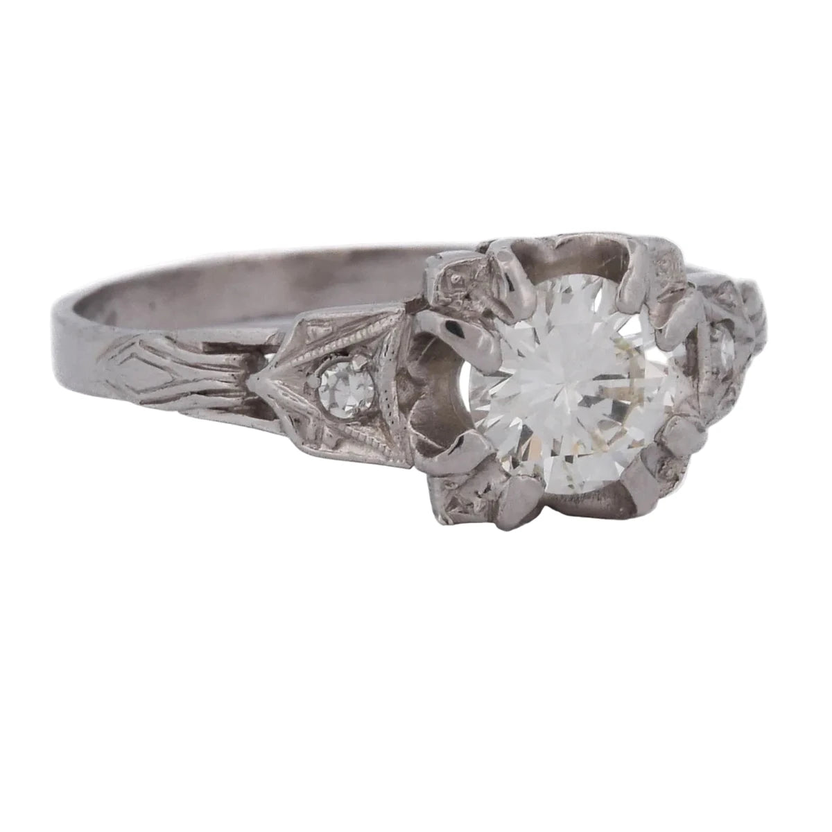 Bague Solitaire en platine et diamants - Castafiore
