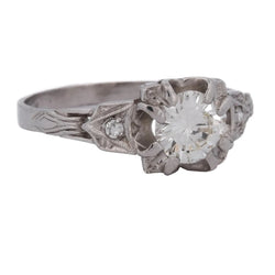 Bague Solitaire en platine et diamants - Castafiore