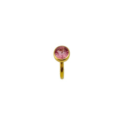 Bague Solitaire MARIE-HÉLÈNE DE TAILLAC Princesse en or jaune et tourmaline rose