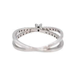 Bague Solitaire MAUBOUSSIN "A la croisée des chemins" en or blanc et diamants - Castafiore
