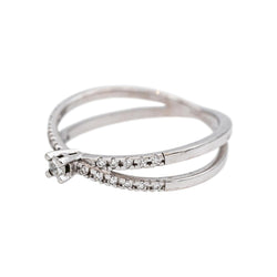 Bague Solitaire MAUBOUSSIN "A la croisée des chemins" en or blanc et diamants - Castafiore