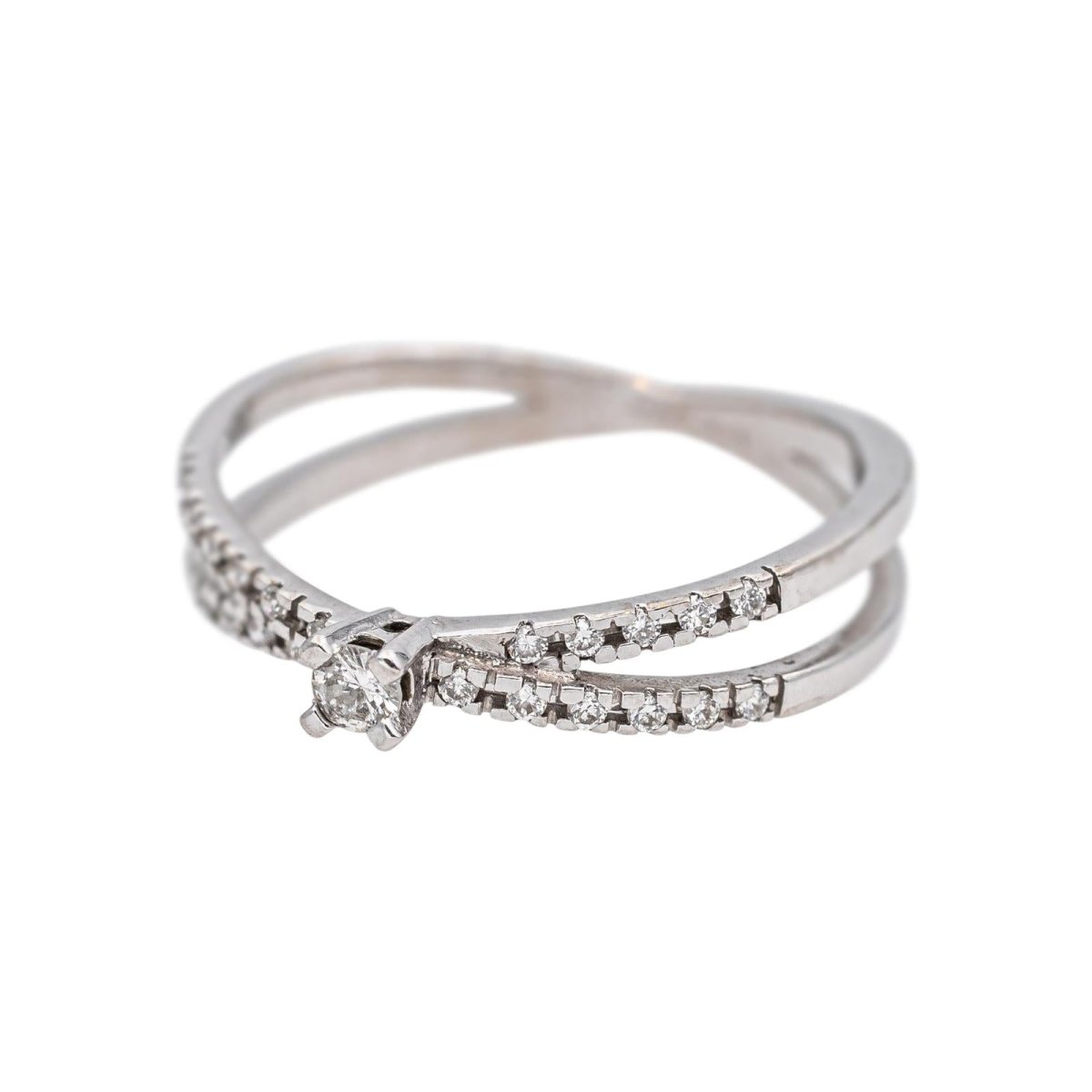 Bague Solitaire MAUBOUSSIN "A la croisée des chemins" en or blanc et diamants - Castafiore