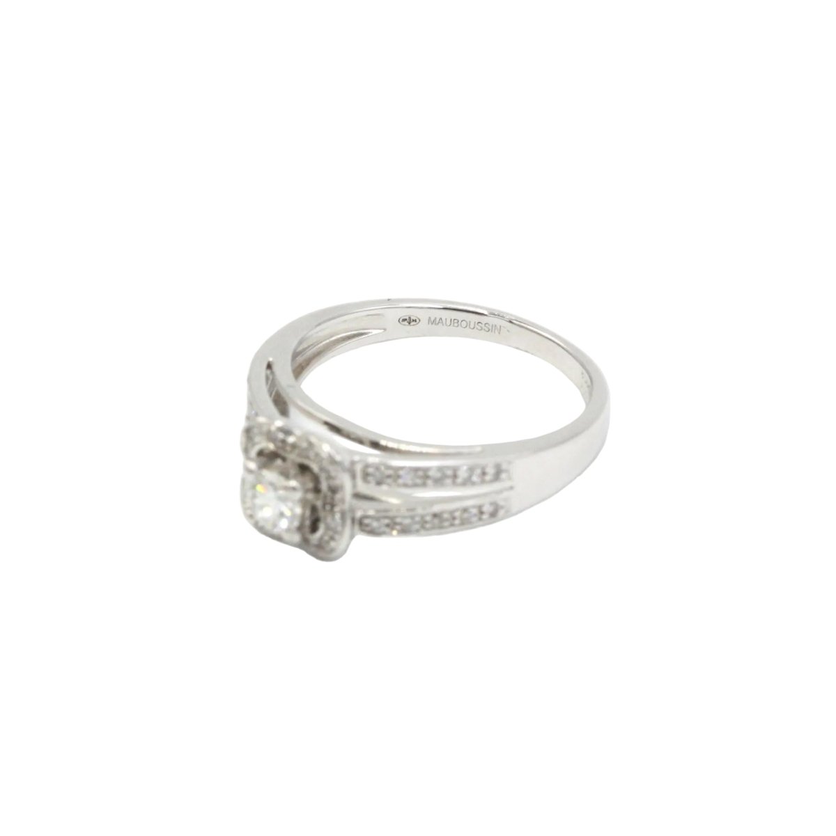 Bague Solitaire MAUBOUSSIN "Chance of Love n°2" en or blanc et diamants - Castafiore