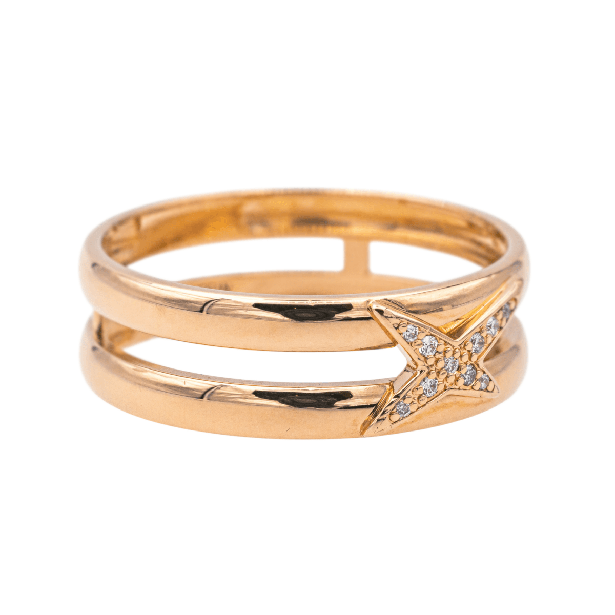 Bague Solitaire MAUBOUSSIN "Étoilement Divine" en or rose et diamants - Castafiore