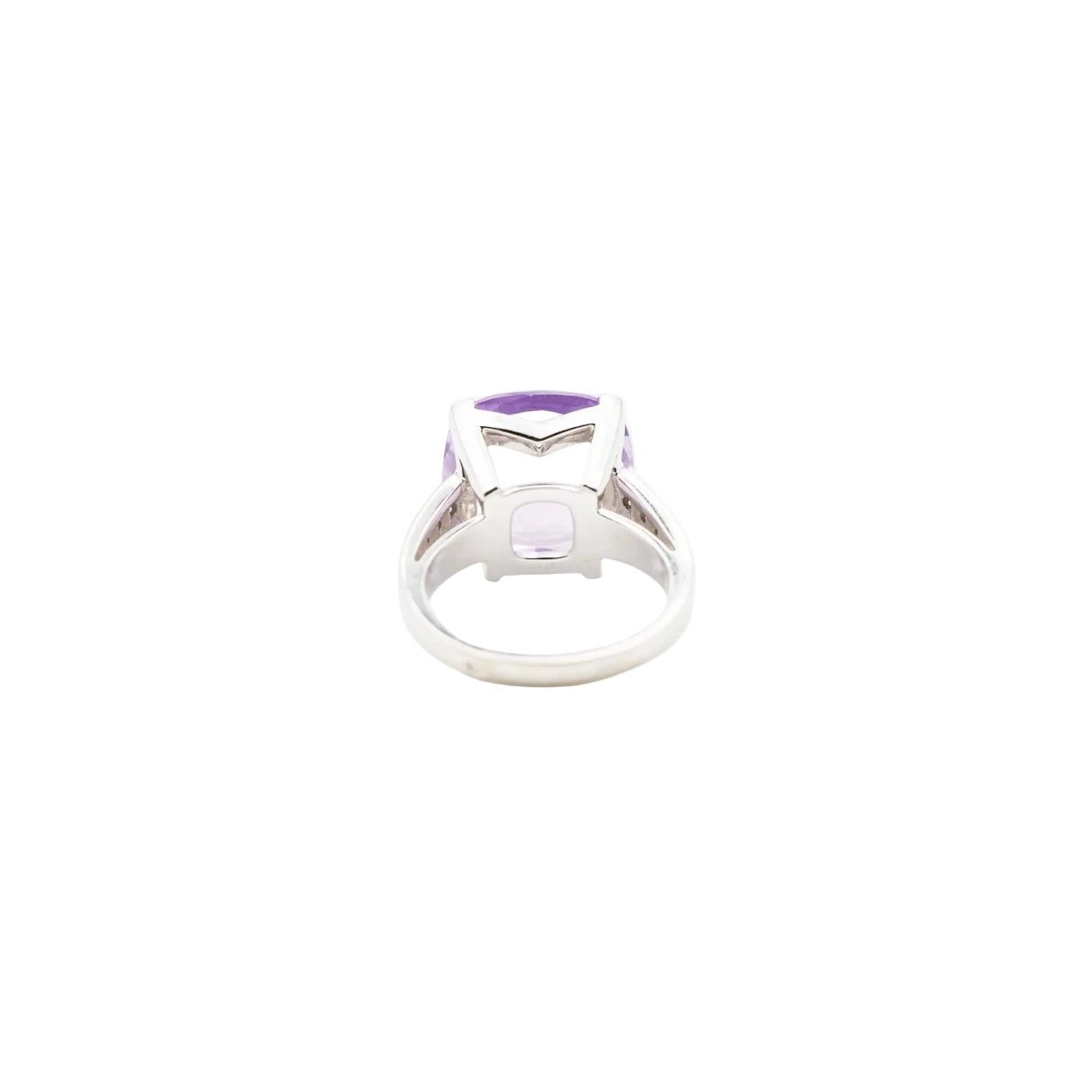 Bague Solitaire MAUBOUSSIN "Gueule d'amour" en or blanc, améthyste et diamants - Castafiore