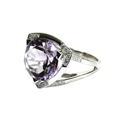 Bague Solitaire MAUBOUSSIN "Mes coules à toi" en or blanc, améthyste et diamants - Castafiore