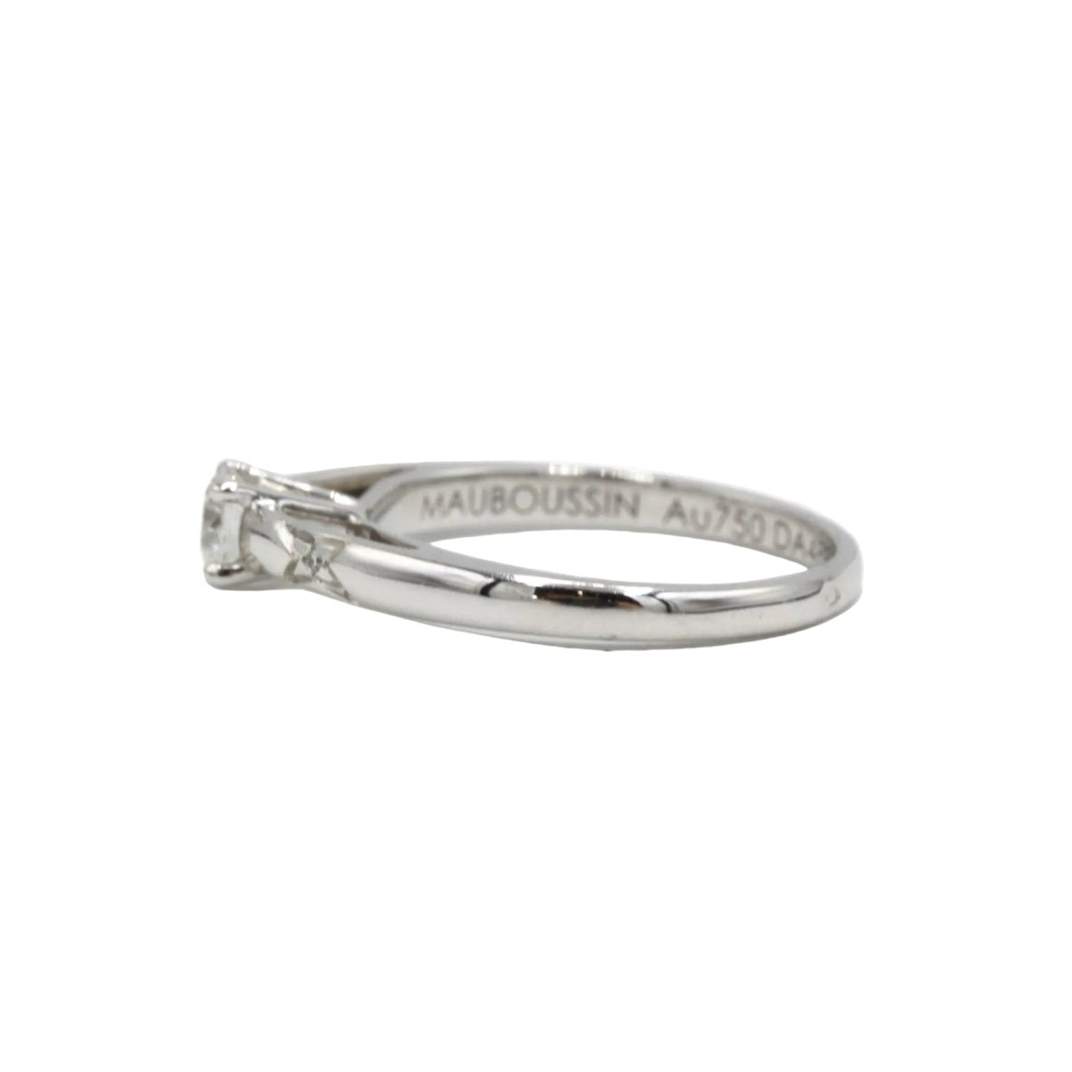 Bague Solitaire MAUBOUSSIN "Tu es l'étoile de ma vie" en or blanc et diamant - Castafiore