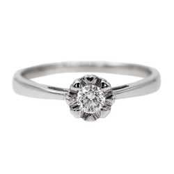 Bague Solitaire Or blanc Diamant - Castafiore