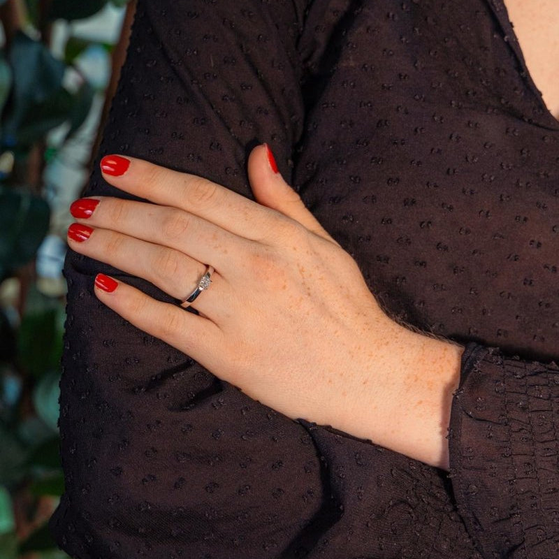 Bague Solitaire Or blanc Diamant - Castafiore