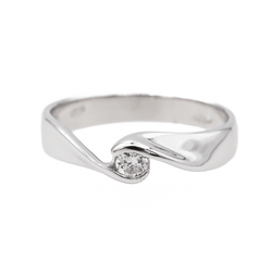 Bague Solitaire Or blanc Diamant - Castafiore
