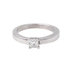 Bague Solitaire Or blanc Diamant - Castafiore
