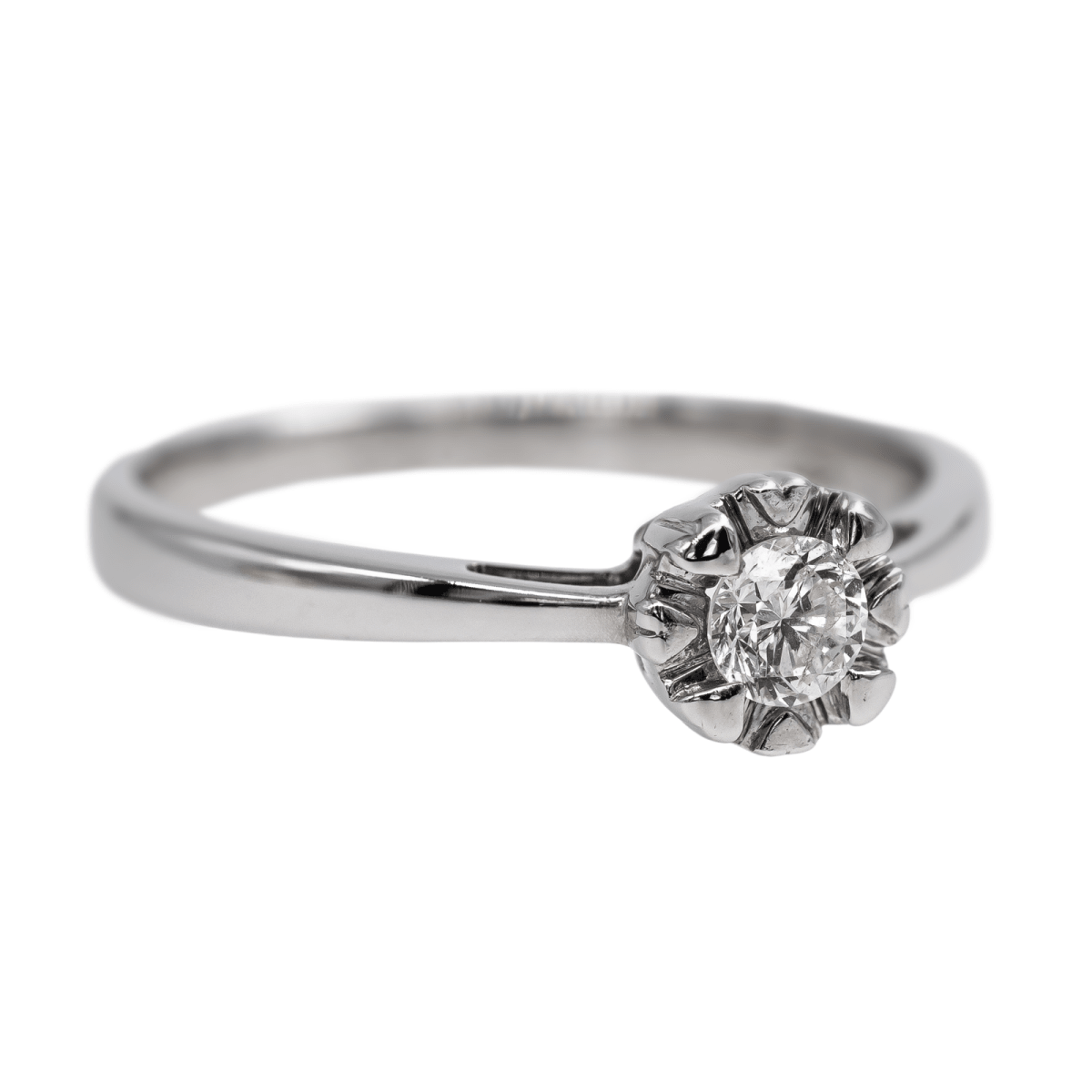 Bague Solitaire Or blanc Diamant - Castafiore