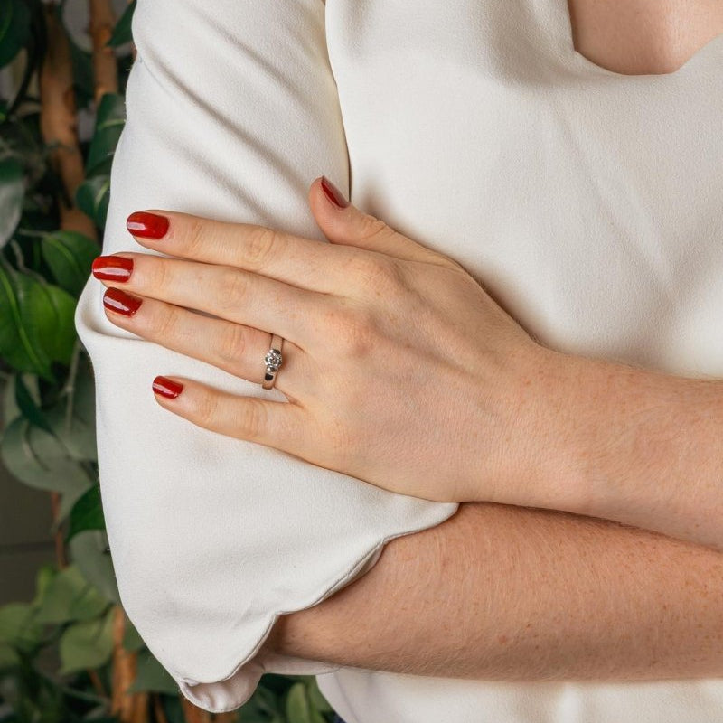 Bague Solitaire Or blanc Diamant - Castafiore