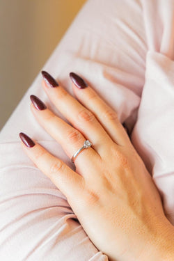 Bague Solitaire Or blanc Diamant - Castafiore