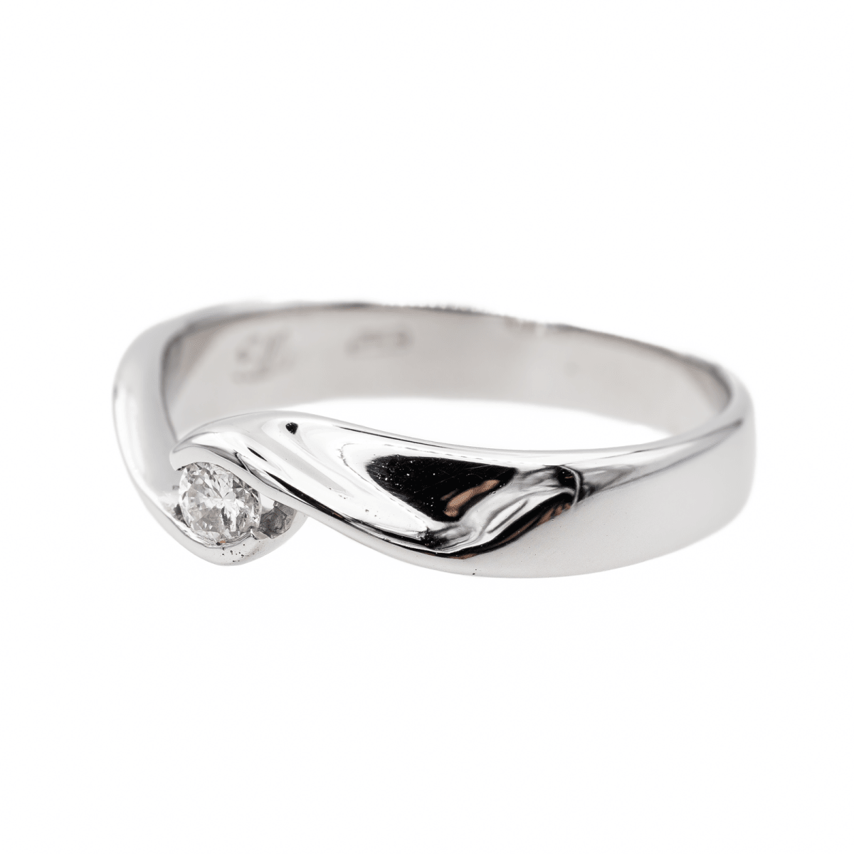 Bague Solitaire Or blanc Diamant - Castafiore