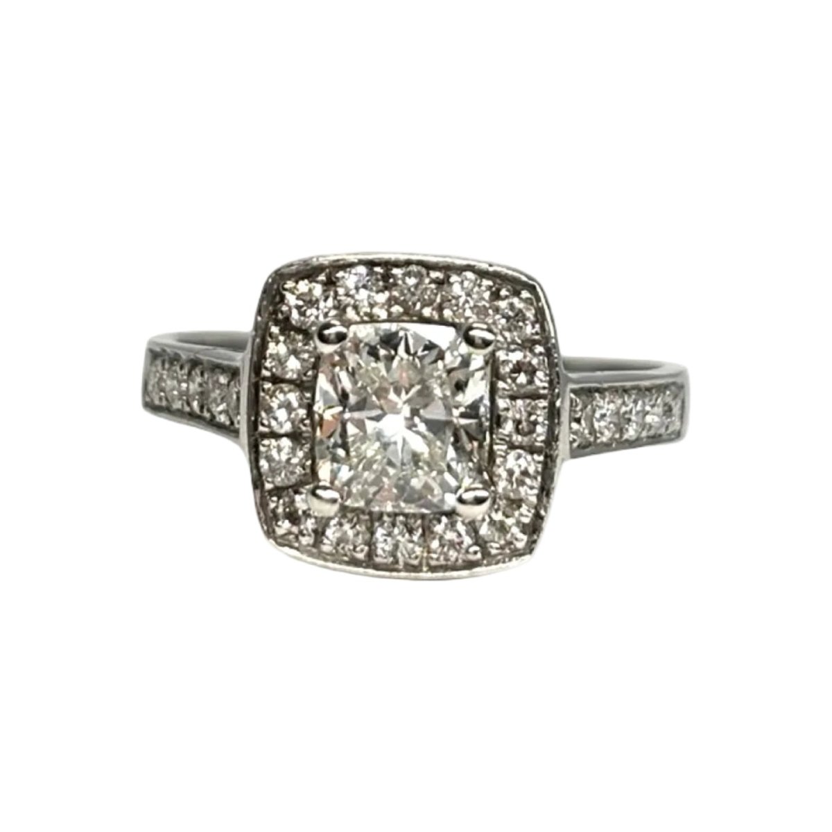 Bague solitaire or blanc et diamants - Castafiore