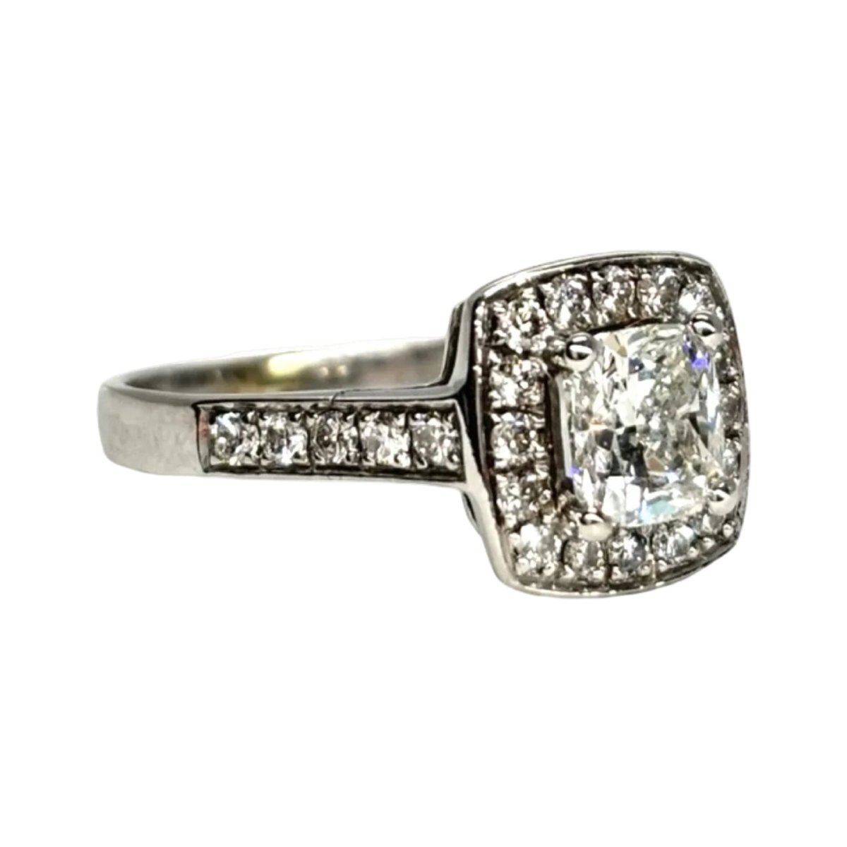 Bague solitaire or blanc et diamants - Castafiore