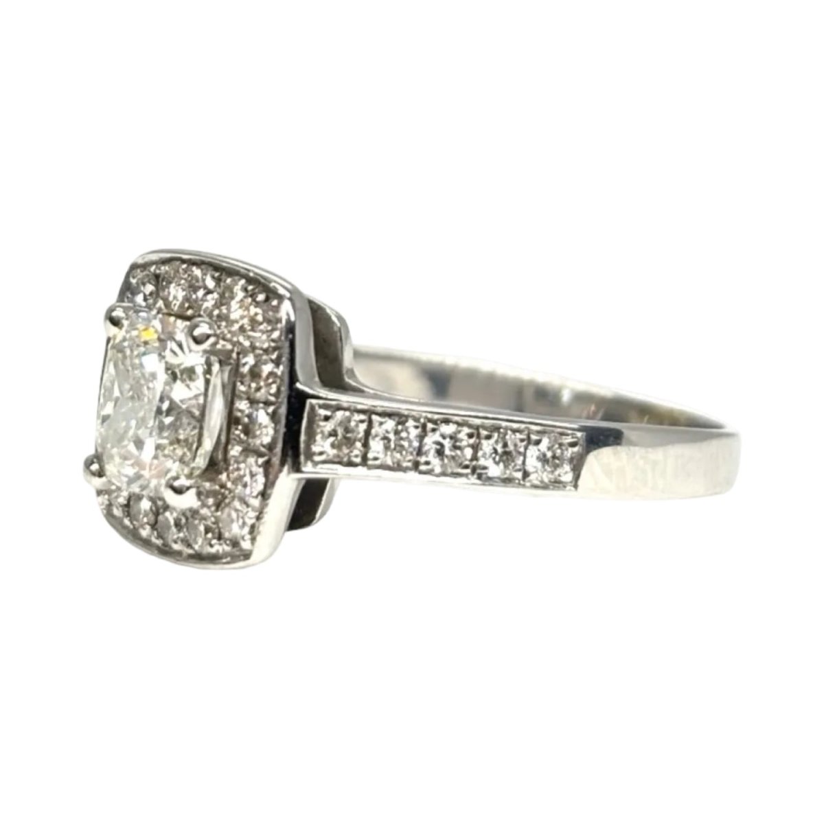 Bague solitaire or blanc et diamants - Castafiore