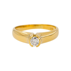 Bague Solitaire Or jaune Diamant - Castafiore