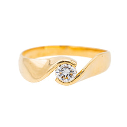 Bague Solitaire Or jaune Diamant - Castafiore