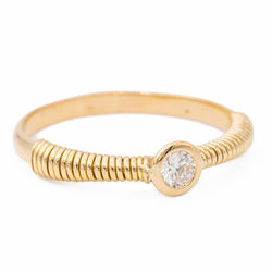 Bague Solitaire Or jaune Diamant - Castafiore