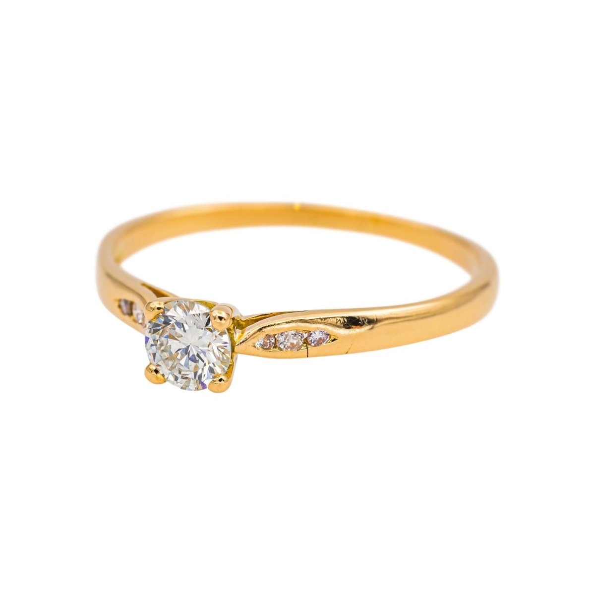 Bague Solitaire Or jaune Diamant - Castafiore