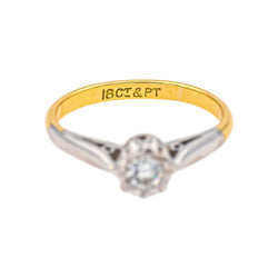 Bague Solitaire Or jaune Diamant - Castafiore
