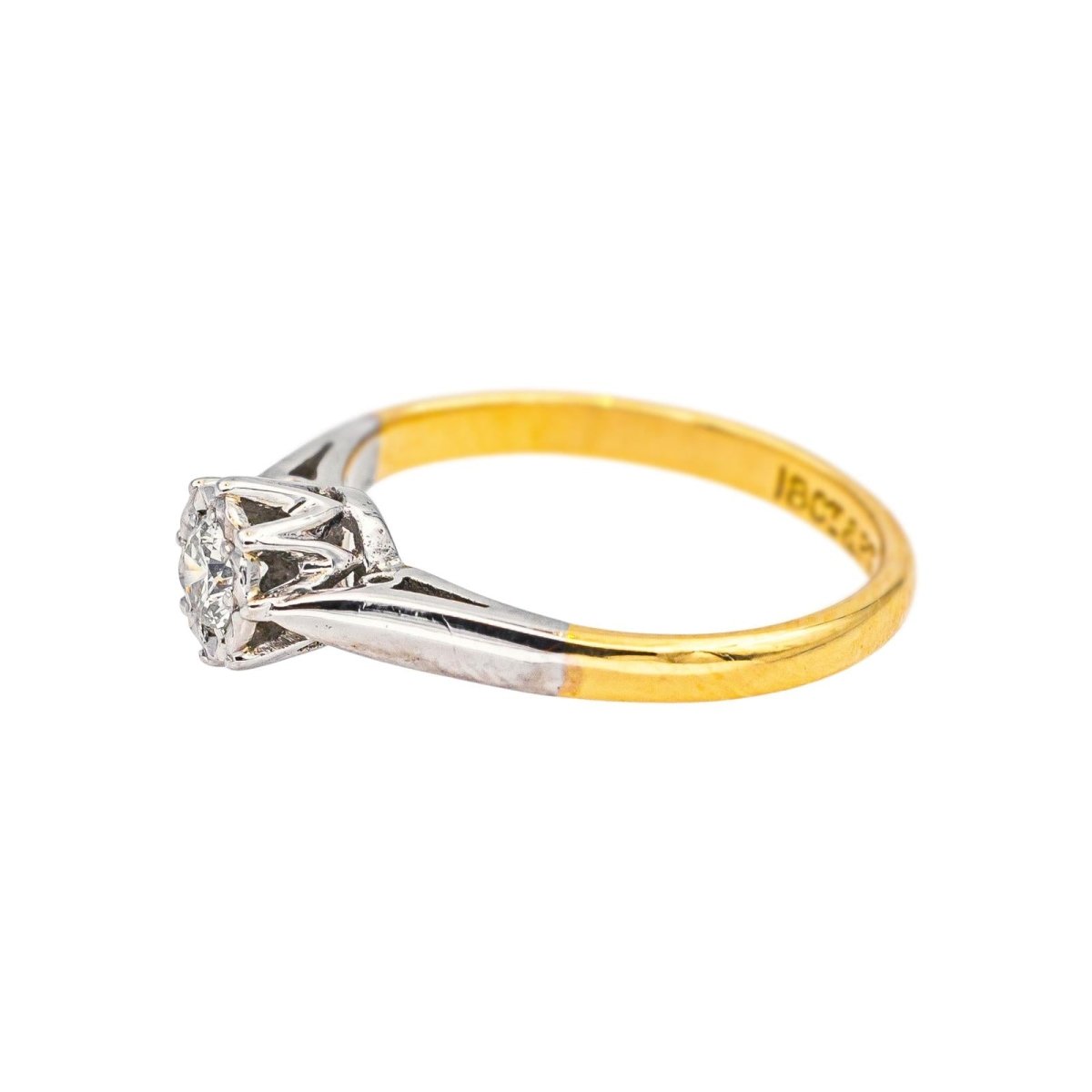 Bague Solitaire Or jaune Diamant - Castafiore