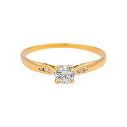 Bague Solitaire Or jaune Diamant - Castafiore