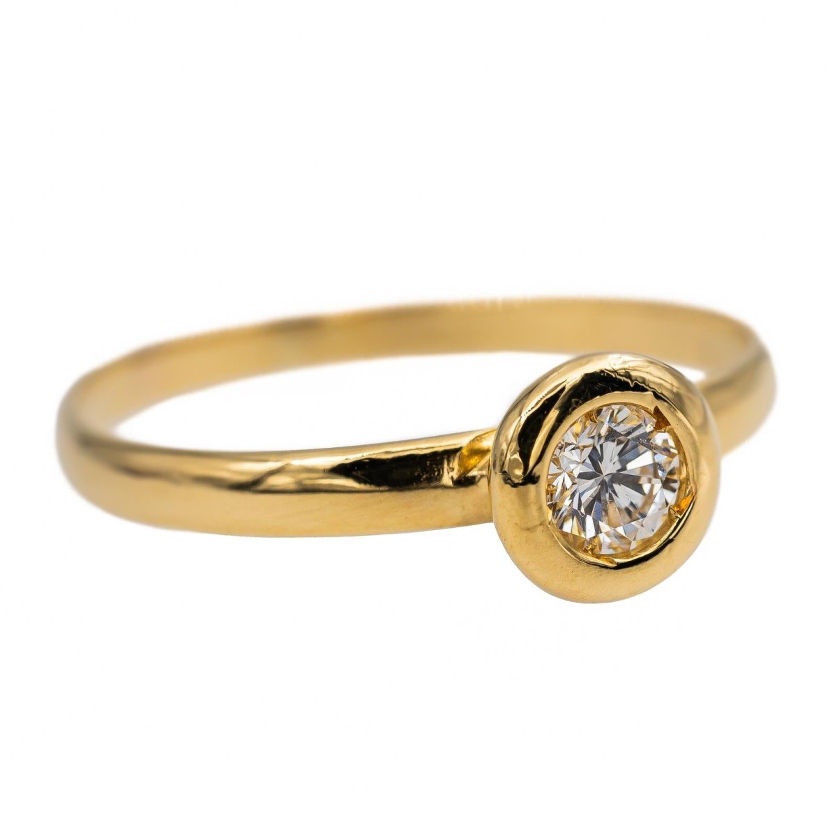 Bague Solitaire Or jaune Diamant - Castafiore