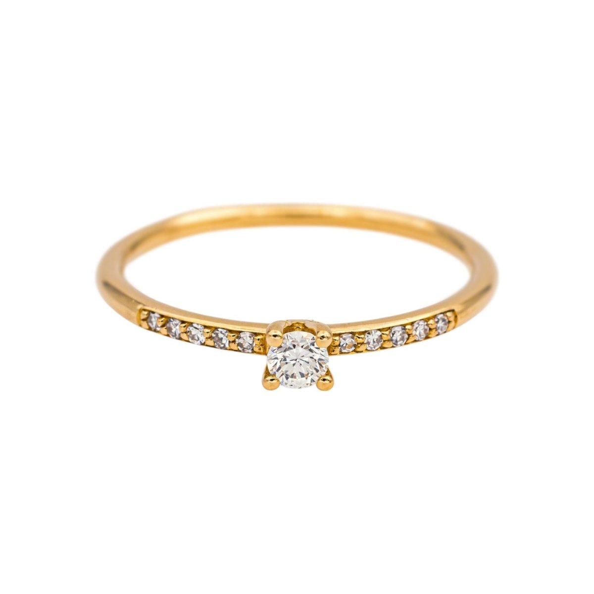 Bague Solitaire Or jaune Diamant - Castafiore