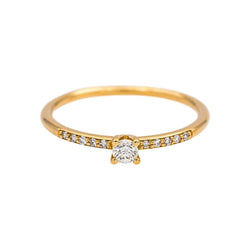 Bague Solitaire Or jaune Diamant - Castafiore