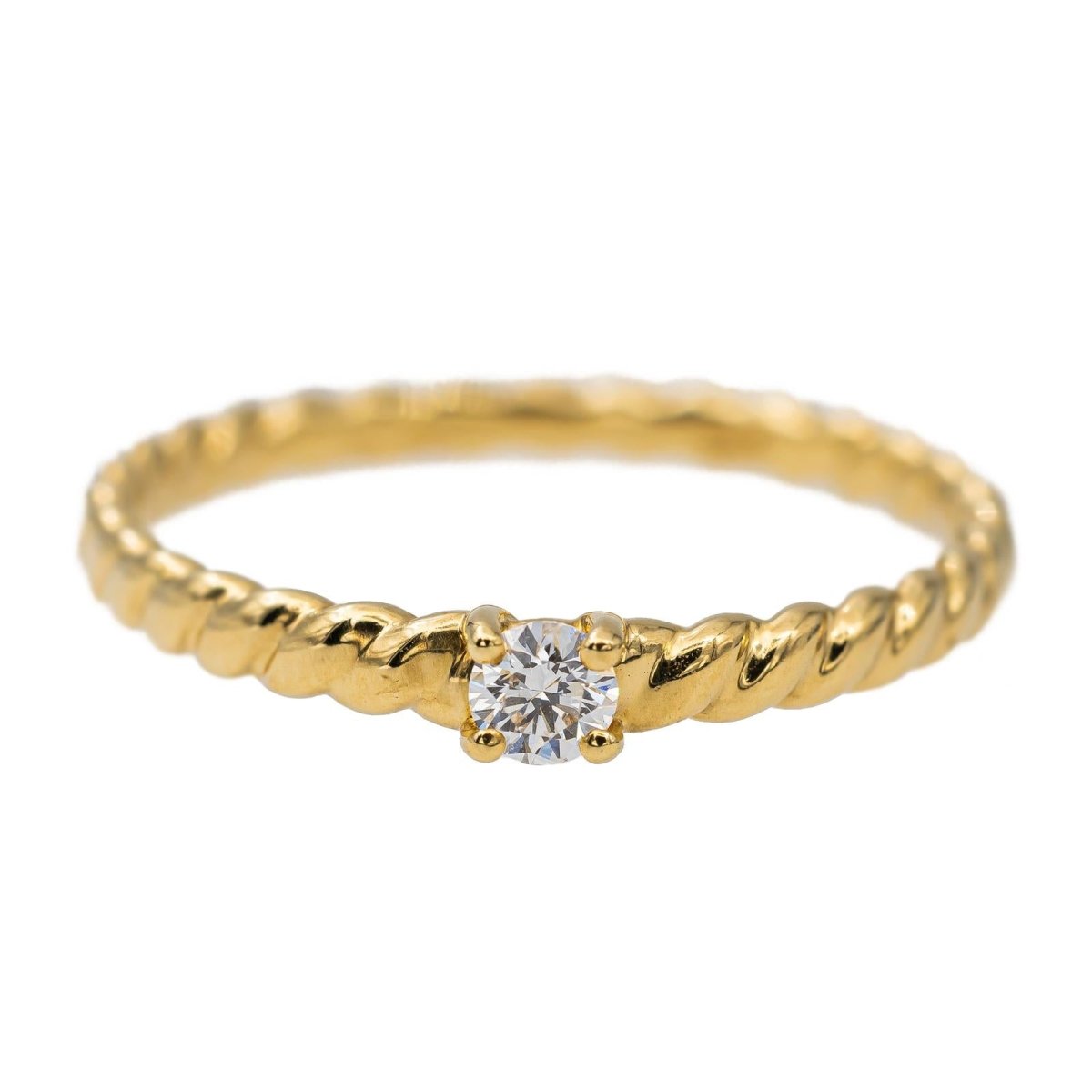 Bague Solitaire Or jaune Diamant - Castafiore