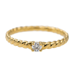 Bague Solitaire Or jaune Diamant - Castafiore
