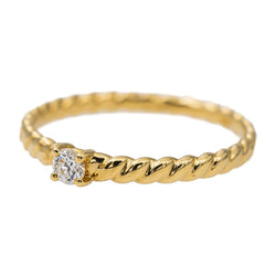 Bague Solitaire Or jaune Diamant - Castafiore