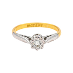 Bague Solitaire Or jaune Diamant - Castafiore