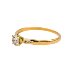 Bague Solitaire Or jaune Diamant - Castafiore