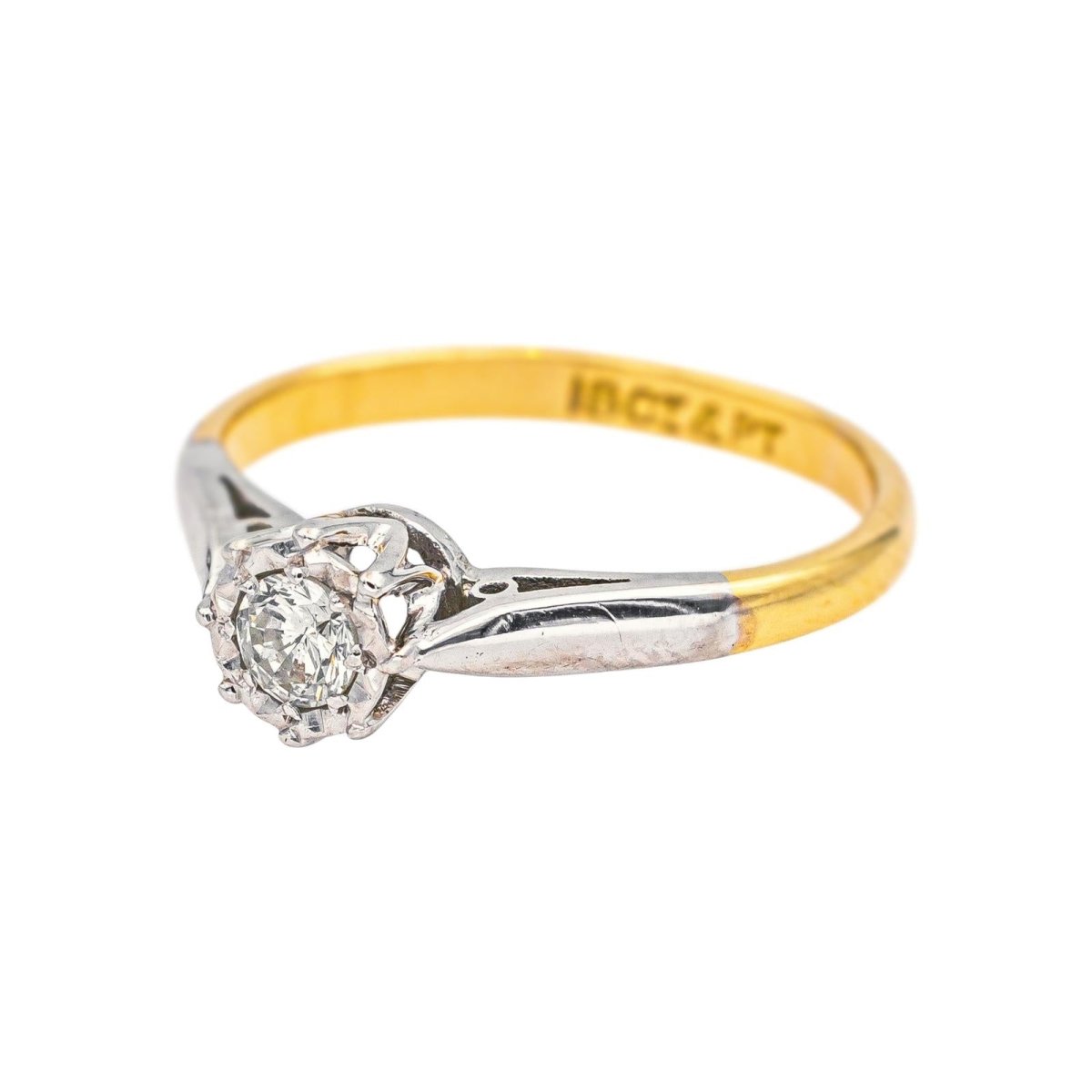 Bague Solitaire Or jaune Diamant - Castafiore