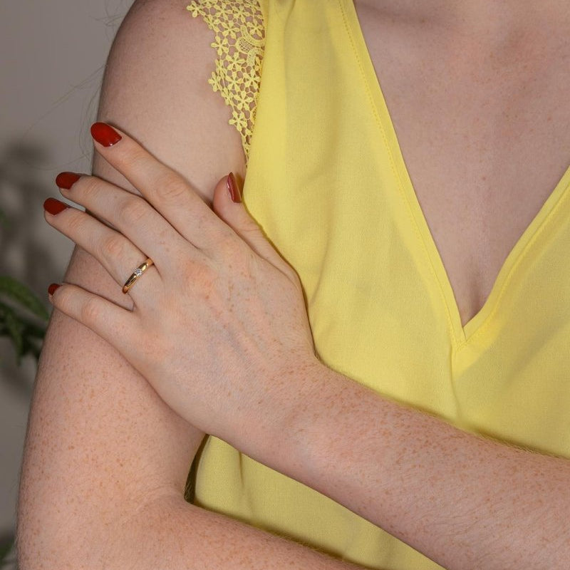 Bague Solitaire Or jaune Diamant - Castafiore