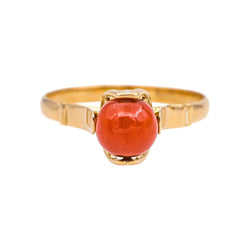Bague Solitaire Or rose Corail - Castafiore