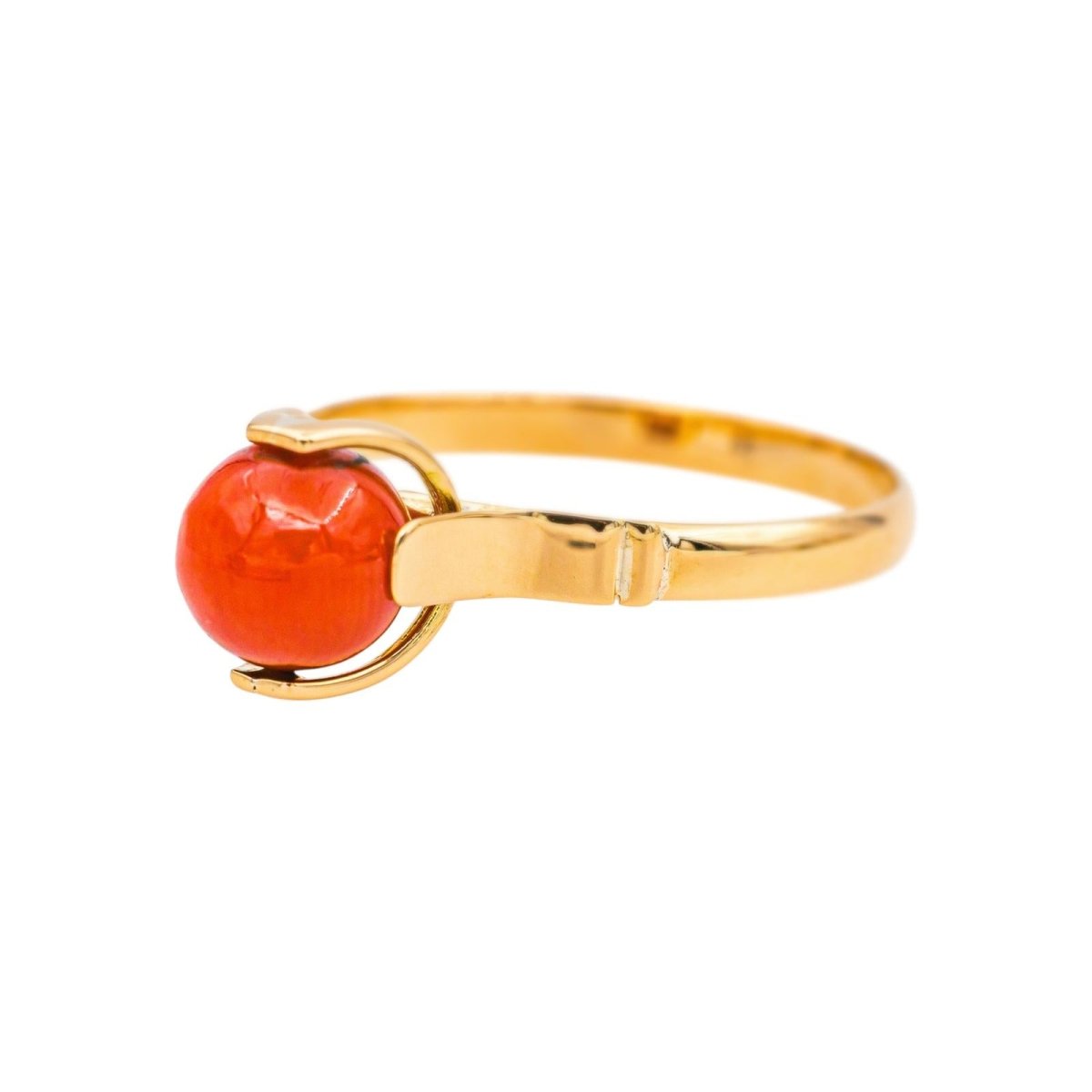 Bague Solitaire Or rose Corail - Castafiore